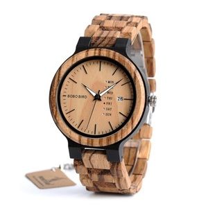 MEN’S 100% natural wood WOODEN CALENDAR WATCH *NWT